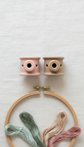 Ceramic Thread Holder Set in Blush and Taupe